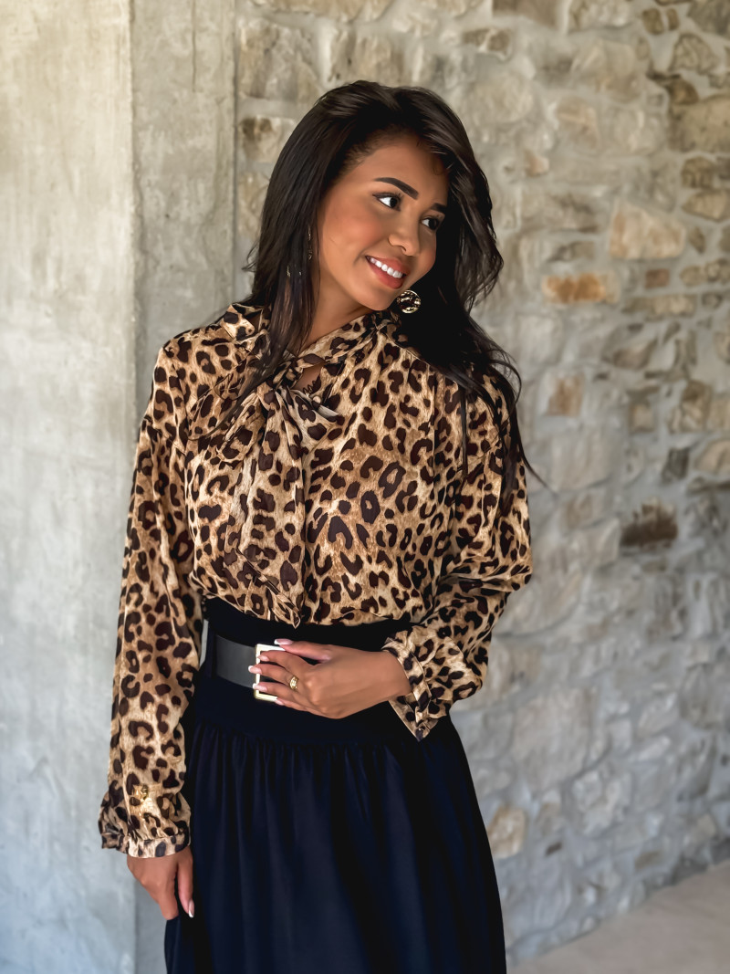 Chemise Léopard Elizea - Beige/Chocolat
