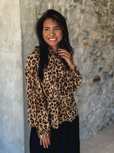 Chemise Léopard Elizea - Beige/Chocolat