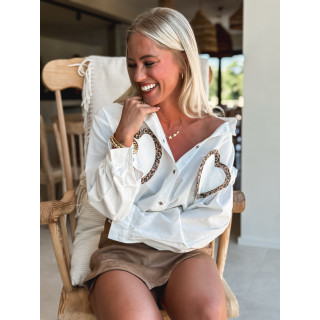Chemise Lolina - Blanc/Beige