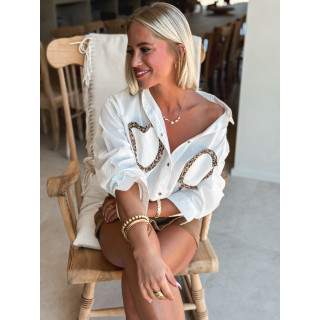 Chemise Lolina - Blanc/Beige