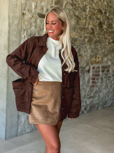 Veste en suédine Rachel - Chocolat
