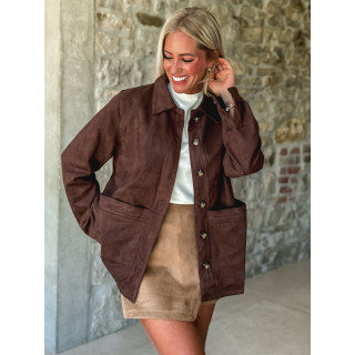 Veste en suédine Rachel - Chocolat