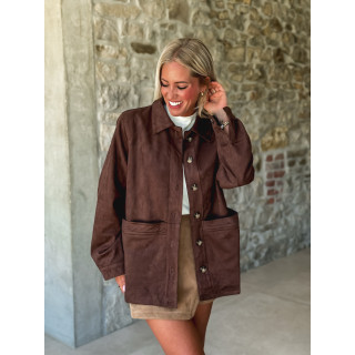 Veste en suédine Rachel - Chocolat