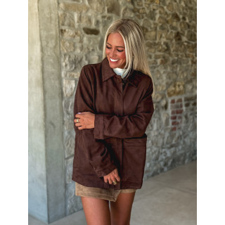 Veste en suédine Rachel - Chocolat