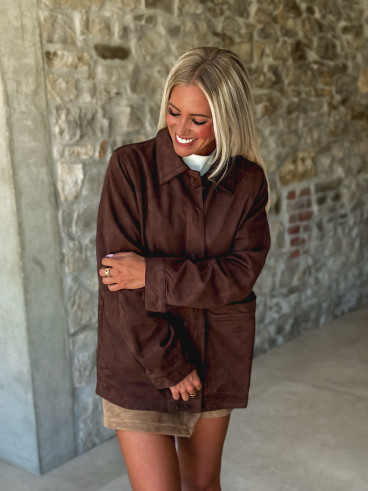 Veste en suédine Rachel - Chocolat