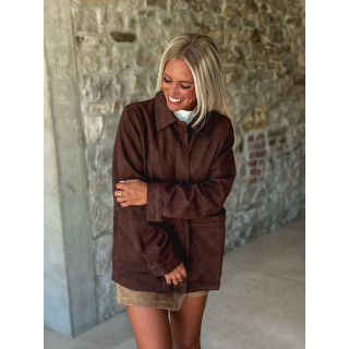 Veste en suédine Rachel - Chocolat