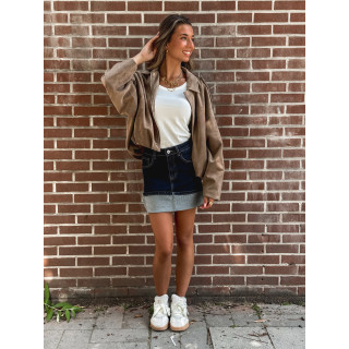 Veste en suédine Tia - Taupe