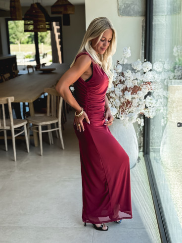 Robe longue Meghan - Bordeaux