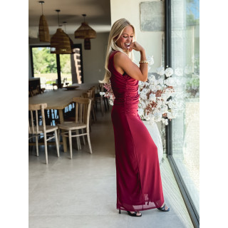 Robe longue Meghan - Bordeaux