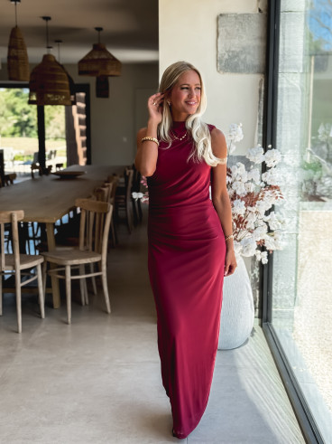 Robe longue Meghan - Bordeaux