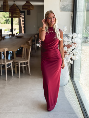 Robe longue Meghan - Bordeaux