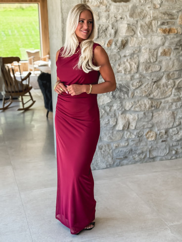 Robe longue Meghan - Bordeaux