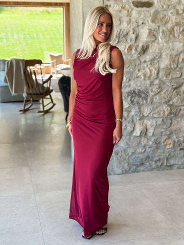 Robe longue Meghan - Bordeaux