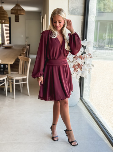 Robe courte Cristie - Bordeaux