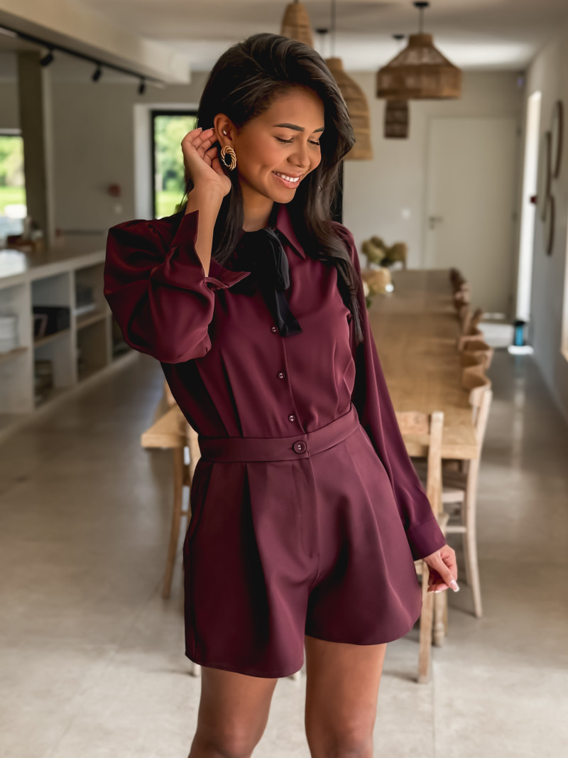 Combinaison short Tahira - Bordeaux