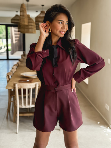 Combinaison short Tahira - Bordeaux