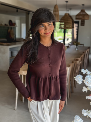 Gilet Amandine - Chocolat