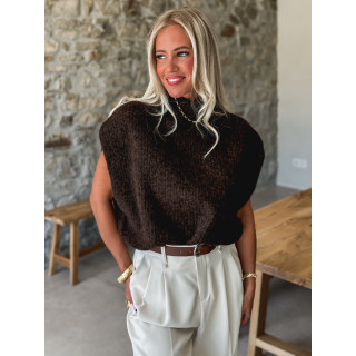 Pull sans manches Florianne - Chocolat
