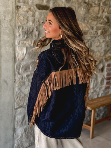 Veste en jeans Hanola - Bleu foncé