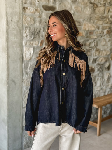 Veste en jeans Hanola - Bleu foncé