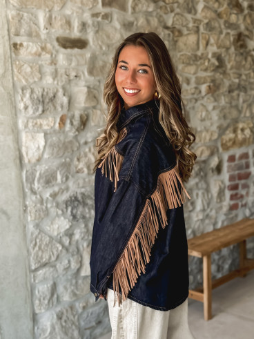 Veste en jeans Hanola - Bleu foncé