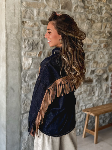 Veste en jeans Hanola - Bleu foncé