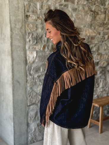 Veste en jeans Hanola - Bleu foncé