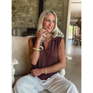 Pull sans manches Maëlle - Chocolat