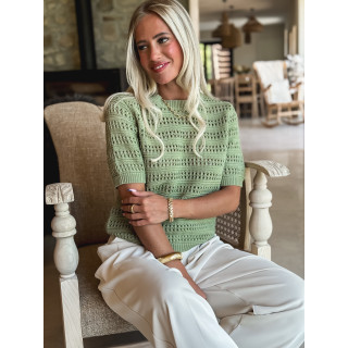 Pull manches courtes Regina - Kaki