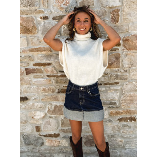 Jupe courte en jeans Noor - Bleu Foncé