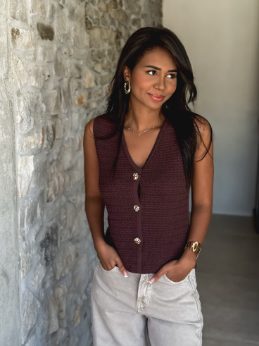 Gilet sans manches Nora - Chocolat