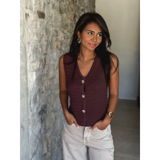 Gilet sans manches Nora - Chocolat