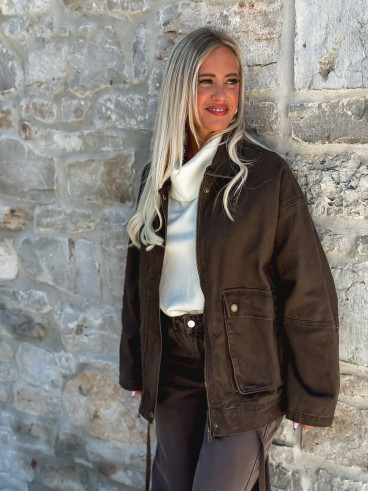 Veste en jeans Québec - Chocolat