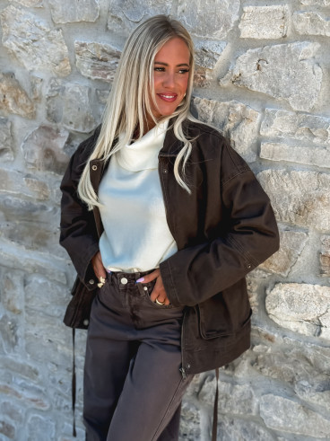 Veste en jeans Québec - Chocolat
