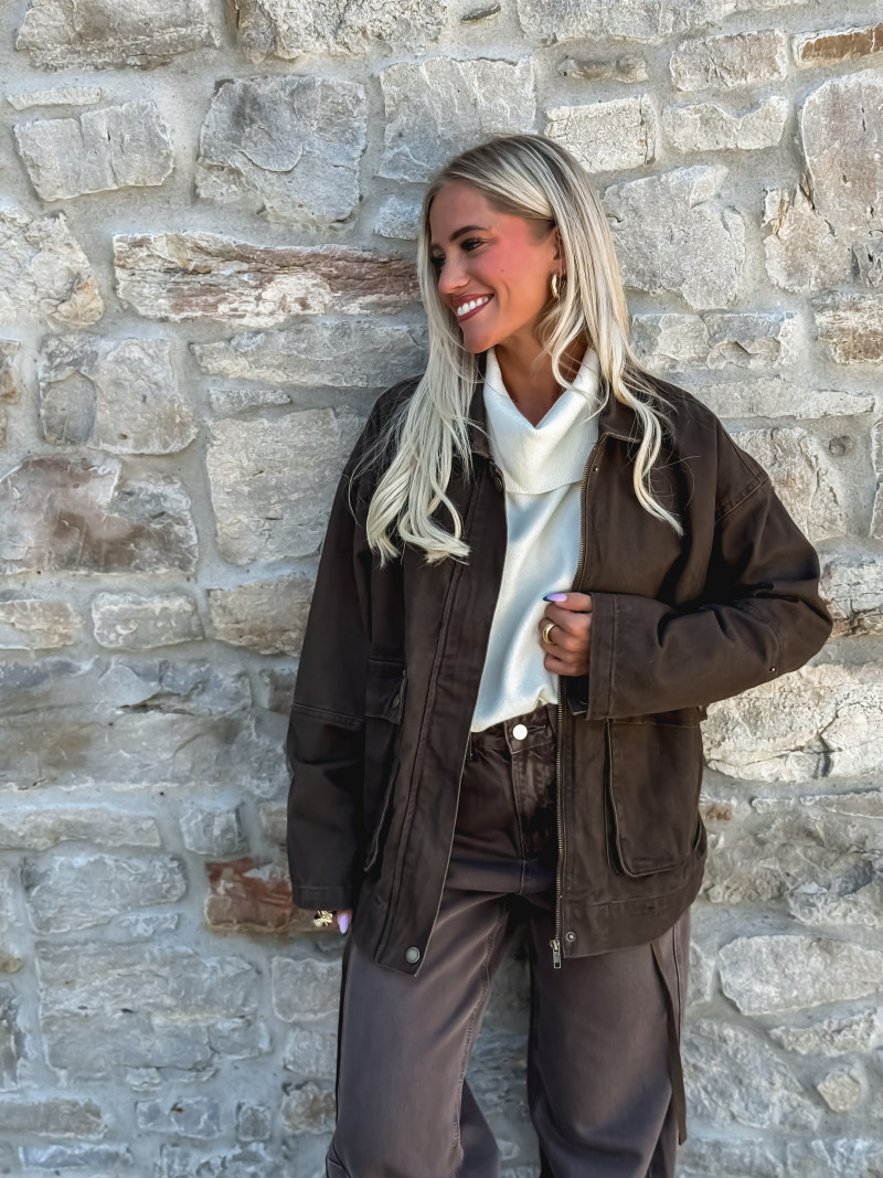 Veste en jeans Québec - Chocolat