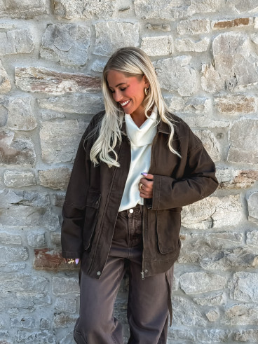 Veste en jeans Québec - Chocolat