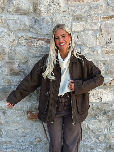 Veste en jeans Québec - Chocolat
