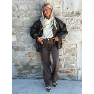 Veste simili cuir Noriane - Marron