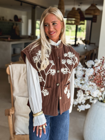 Veste sans manches Asmae - Chocolat