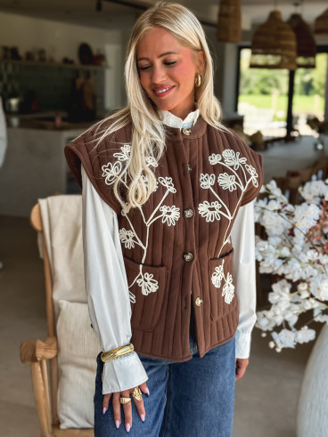 Veste sans manches Asmae - Chocolat