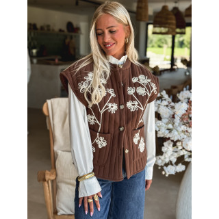 Veste sans manches Asmae - Chocolat