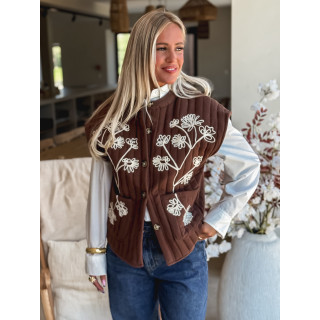 Veste sans manches Asmae - Chocolat