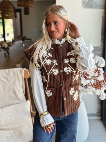 Veste sans manches Asmae - Chocolat
