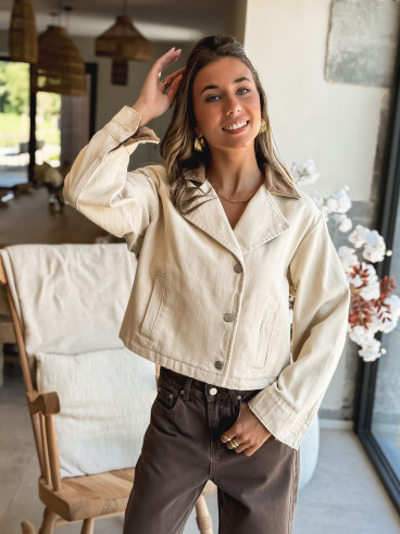 Veste en jeans Fabiola - Beige