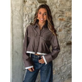 Crop chemise Fallon - Gris Anthracite