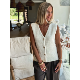 Gilet sans manches Nora - Ecru