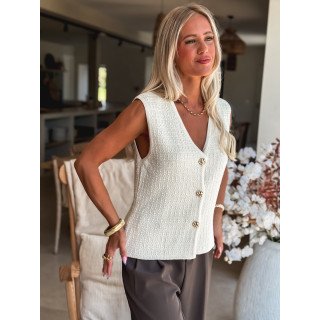 Gilet sans manches Nora - Ecru