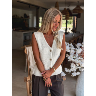 Gilet sans manches Nora - Ecru