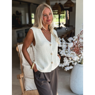 Gilet sans manches Nora - Ecru