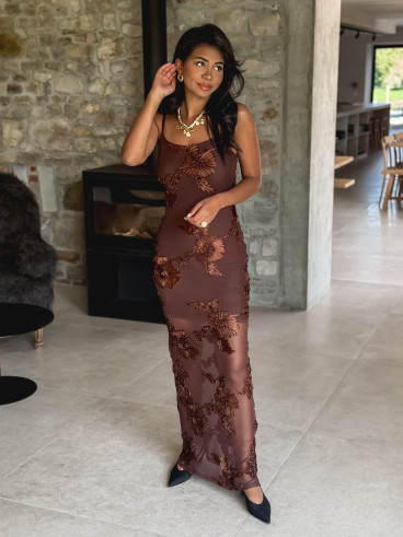 Robe longue Jacinta - Marron